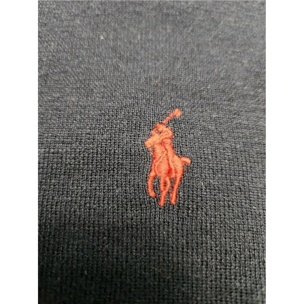Polo Ralph Lauren Sweater Mens 2XL Navy Blue V Neck Pony Cotton Pullover Grandpa